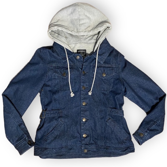 Stussy Jackets & Blazers - Stussy Denim Hooded Jacket Women’s Medium